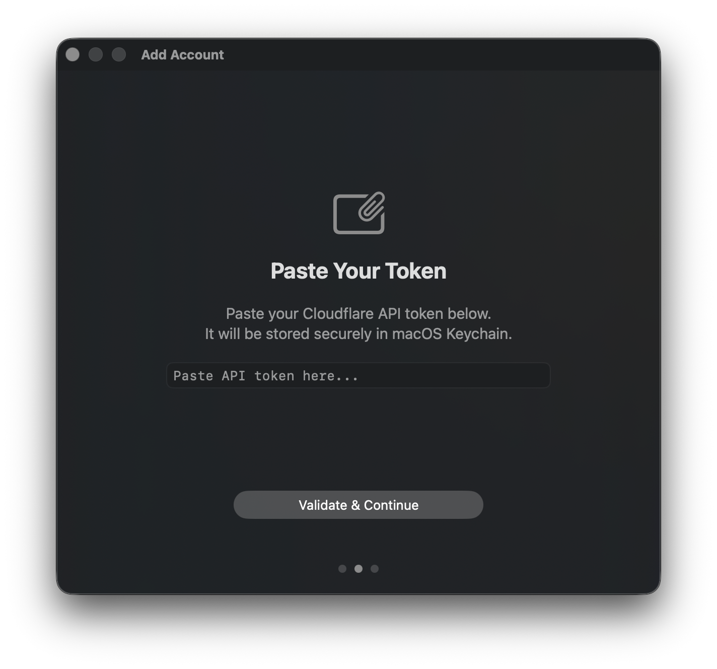 Paste Your Token panel in the onboarding flow